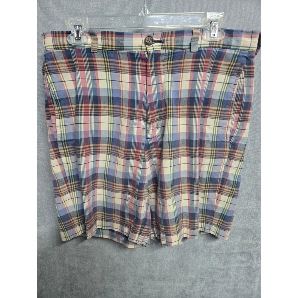 Brooks Brothers Mens India Madras Plaid Shorts W33 Multi Color Preppy Cotton